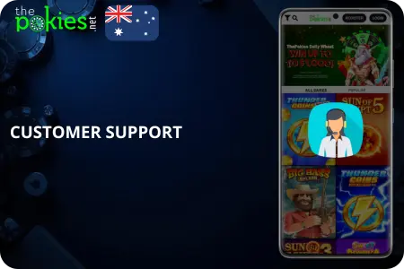 Customer support team assistance thepokies casino login
